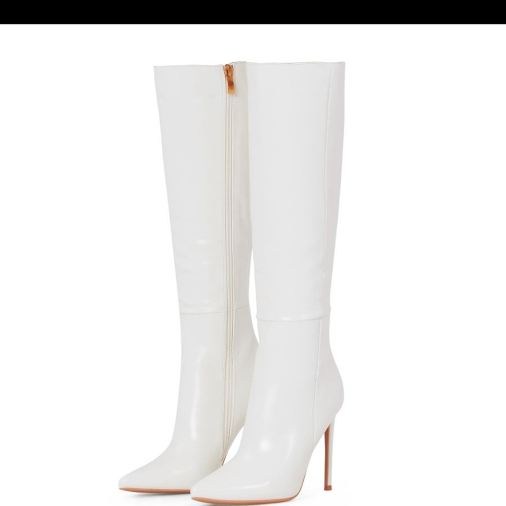 GB7558: Elisabet Tang Womens Knee High Booties4 inch Stiletto Heel Pointed...8.5